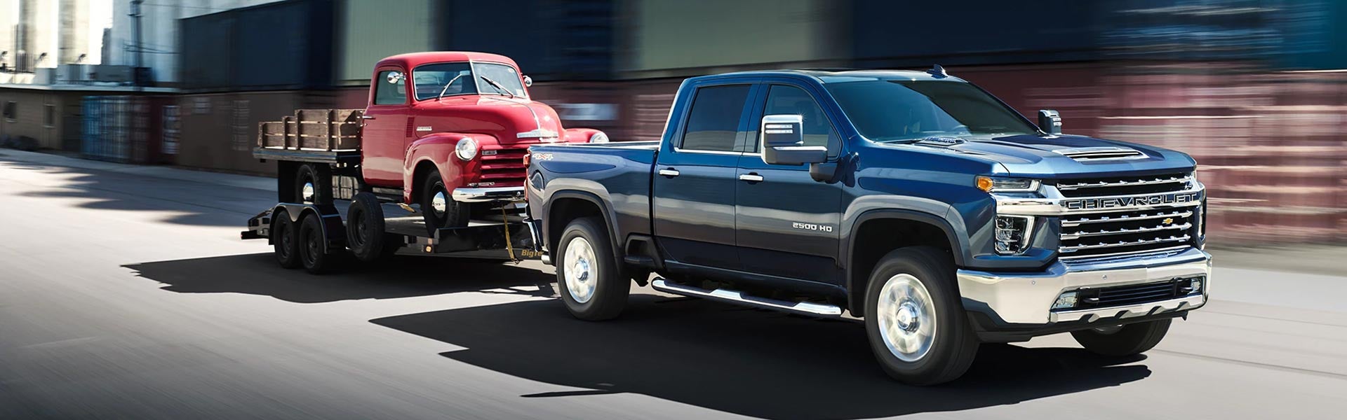 2020 Chevrolet Silverado 2500HD towing vehicle in a trailer